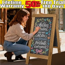 Sturdy Floor Standing A-Board Frame Pavement Sign Shop Home Chalkboard Display