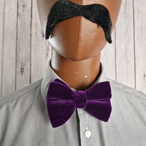 Clip velvet bow tie - clip, on