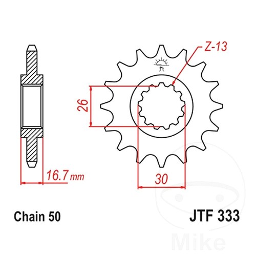 Front sprocket tooth 530 - jt, 15