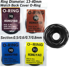 Watch Back Case Cover Sealing Gasket Waterproof O-Ring 0.5mm-0.8mm Ring 13-40mm