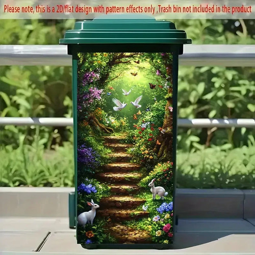 Wheelie bin sticker - wheelie, forest