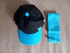 Build A Bear boys Blue And Black Sports Cap And Scarf Vgc