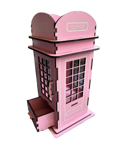Pink telephone box - box, model