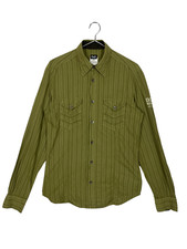 Dolce & Gabbana D&G Khaki Green Pure Cotton Stripe Shirt