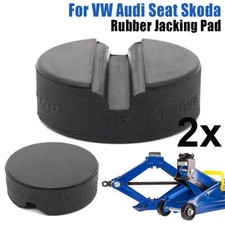 Jack Rubber Pad Disk Jacking Stands Slotted Rail Adapter For VW Skoda Audi 2Pcs