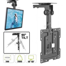 19"-43" Folding Ceiling TV Bracket Wall Mount Tilt Swivel For Caravan RV Boat