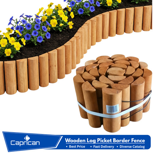 Wooden log roll garden - 1.8m,
