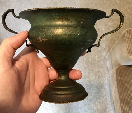 Antique metal trophy - antique,