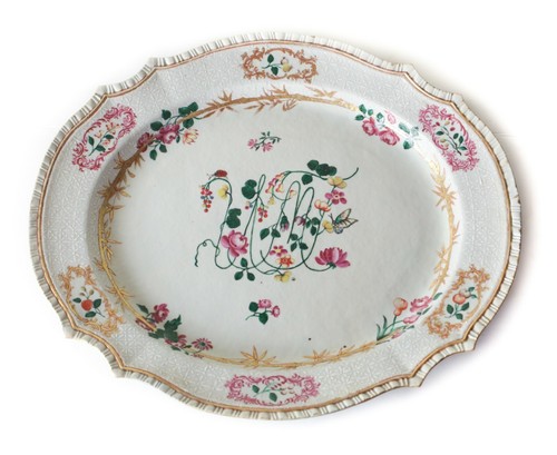 Lowestoft oval platter - lowestoft,
