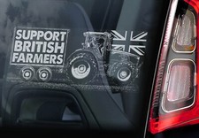 Support British Farmers Sticker, Car Window Sign, Tractor Buy UK Farming -V01BW