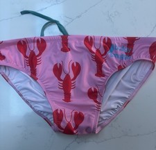 Men’s Budgy Smugglers Swim Wear Gym Pool 34” Pink Red 🦞 lobsters 🦞 Rugby