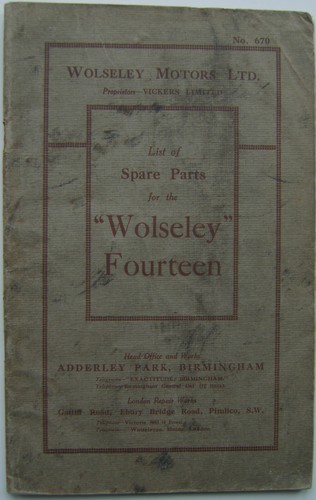 Wolseley spare parts list - wolseley,