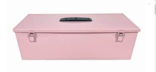 Steel Tool Box Metal with Handle Craft Hobby Tools Supplies Storage Tough Strong