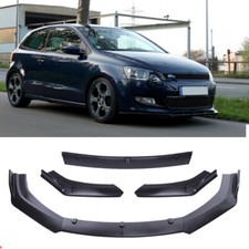 For VW Polo MK5 6R 6C GTI R Matte Black Front Bumper Lip Splitter Spoiler Kit