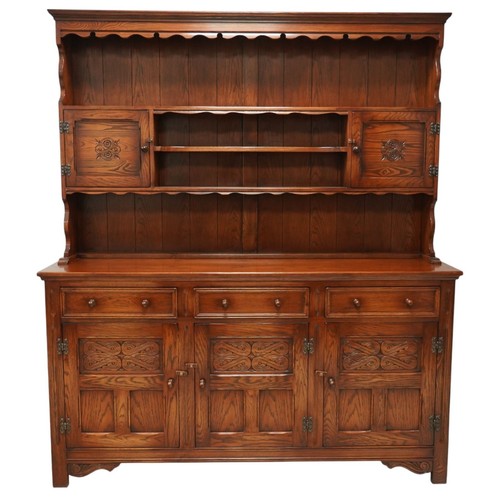 Large solid oak welsh dresser - large,