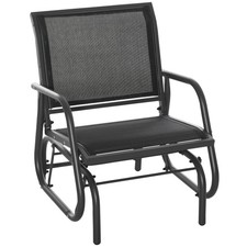 Outsunny Outdoor Gliding Swing Chair Garden Seat w/ Mesh Seat Curved Back Steel