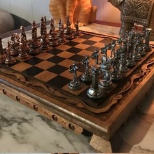Antique Roman Empire Chess Set – 100% Handmade Vintage Board , Christmas...