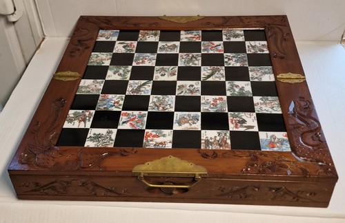 Vintage wooden chinese chess - vintage,