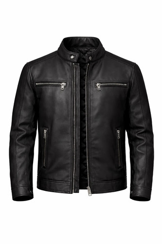 Men black genuine leather - black,