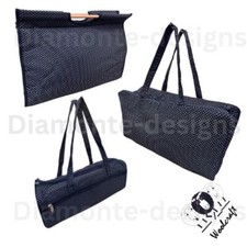 Woolcraft Knitting Storage Bag Wool Bags Yarn Craft Navy Spotty Design UK