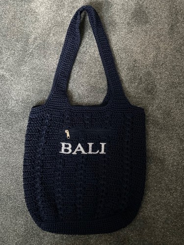 Dark blue crochet knitted - blue,