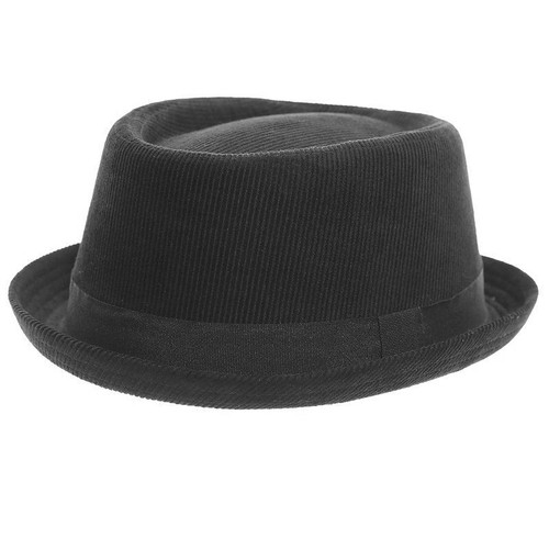 Black mens corduroy pork pie - corduroy,