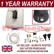 UNIVERSAL 12V SINGLE OUTLET KIT + 1.3 LITRE BOTTLE WINDSCREEN WASHER FLUID PUMP