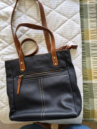 Ladies bag blue with - blue, brown