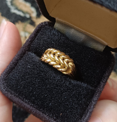 Vintage 18ct gold keeper ring - vintage,