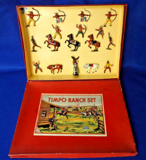 TIMPO TOYS 1950s NEAR MINT BOXED 21pc COMPLETE RANCH SET WILD WEST SERIES No.271