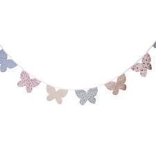 Floral Shabby Vintage Chic Fabric Butterfly Bunting Nursery Decor Wedding (3m)