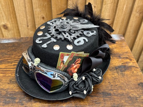 Black steampunk top hat - steampunk,