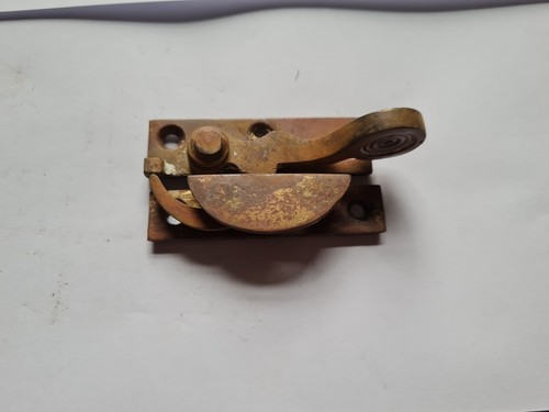 Old vintage brass sash window - old,