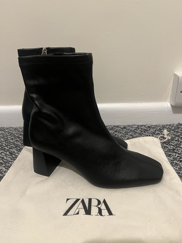 Zara leather high block - zara,