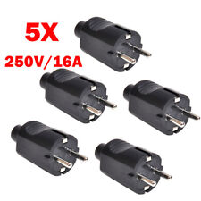 5x Euro Schuko Plug Rewireable