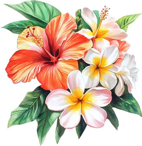 Watercolour flower rose - flower, wall