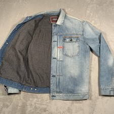 Barbour Triumph Jacket Mens XL Blue Steve McQueen Type 2 Railroad Wool Lined