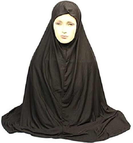 Khimar black long muslim - black,