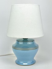 Vintage Denby Pottery 'Colonial' Lamp Base in Pale Blue complete with Shade VGC