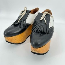 Vivienne Westwood Rocking Horse Golf Women Leather Shoes White Black EU38 US7