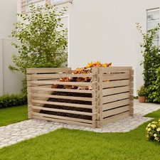 Large Capacity Composter Box Compost Wooden Bin Basket for Garden Outdoor Yard