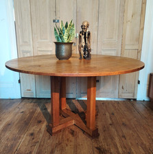 LARGE ARTS AND CRAFTS DINING TABLE IN SOLID OAK ART DECO SUPERB PATINA