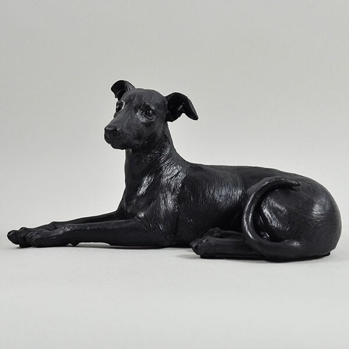 Greyhound lying down figurine - greyhound,