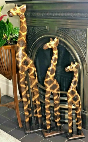 Wooden giraffe statue ornament - giraffe,