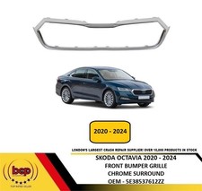 SKODA OCTAVIA 2020 - 2024 FRONT BUMPER RADIATOR GRILLE CHROME SURROUND NEW