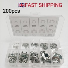 200XE Clips C Circlip  Retaining Ring Stainless Steel Assorted 1.5mm to 10mm Kit