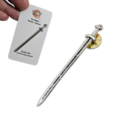 Viking sword pin badge - viking,