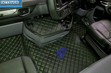 ECO LEATHER FLOOR MATS SET BLACK/BLUE FIT SCANIA  R [  2017 + ] NEW GENERATION