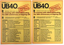 UB40 Signing Off tour flyers x
