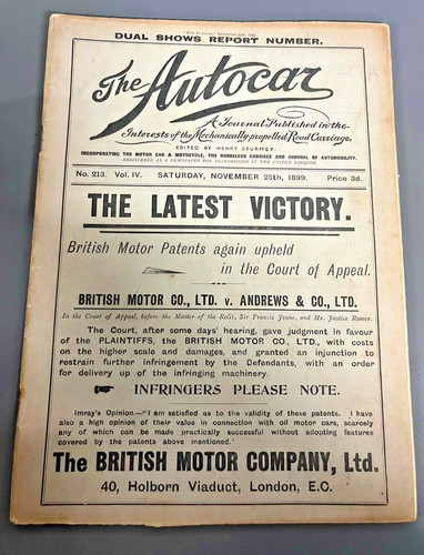 1899 the autocar motor - autocar, show